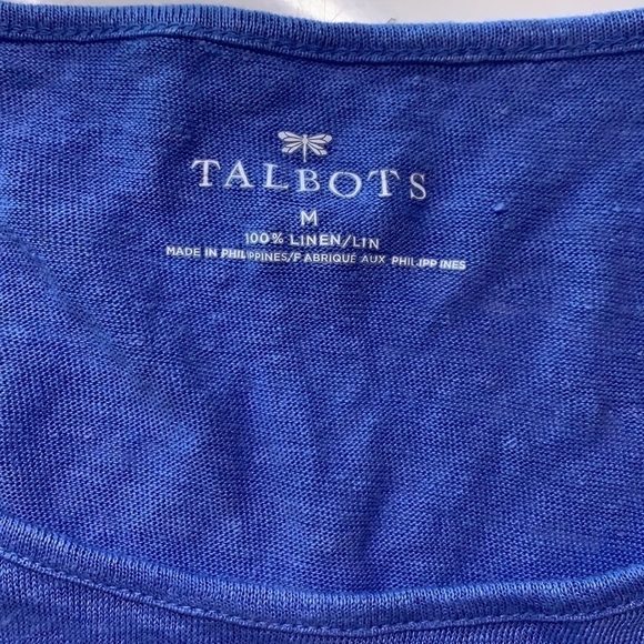 Talbot 3/4 Length Sleeve Classic solid light blue pastel Linen T-shirt - Picture 4 of 4